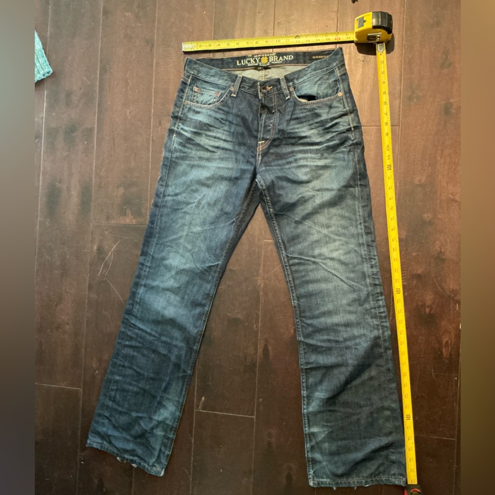 Lucky Brand Men's Dark Blue Straight Jeans